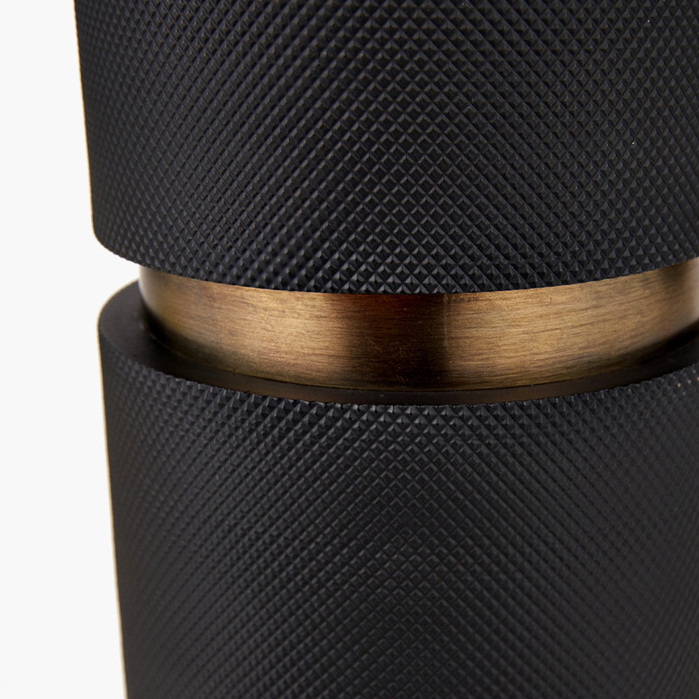 Alnico Black & Brass Metal Textured Table Lamp - Base Only
